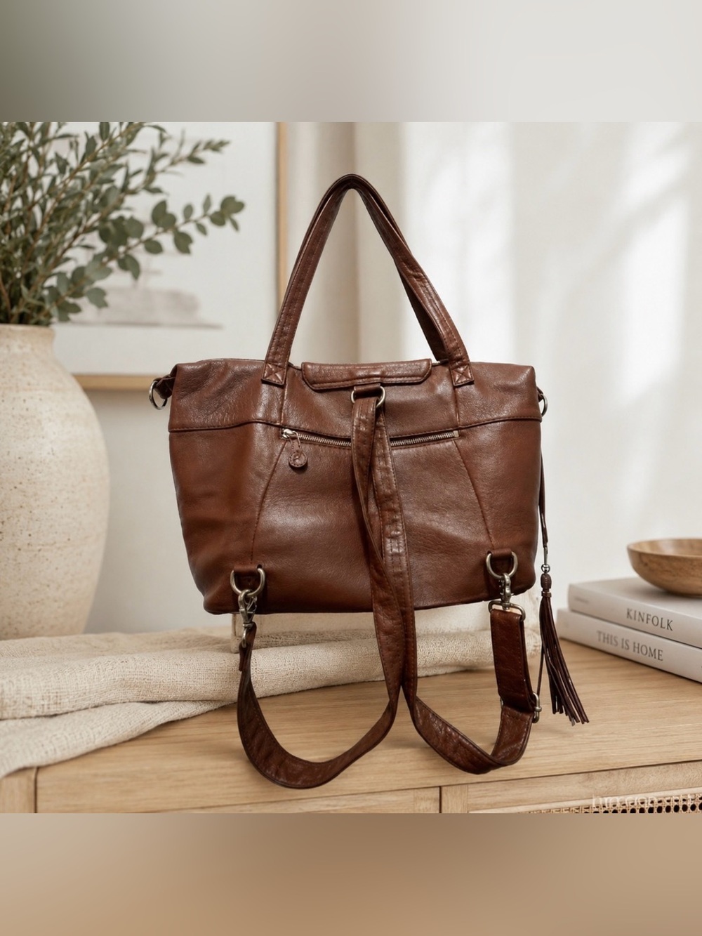 Lily Jade -Madeline Old English leather bag wear 3 ways backpack crossbo…
